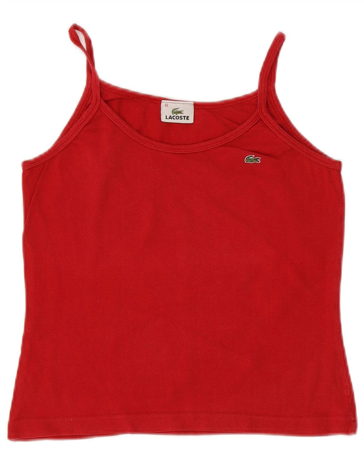 LACOSTE Top feminino cropped tamanho 40 algodão vermelho médio