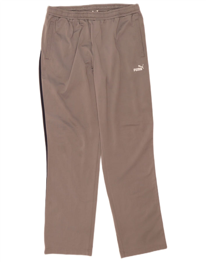 Calça de treino masculina Puma XL cinza listrado poliéster