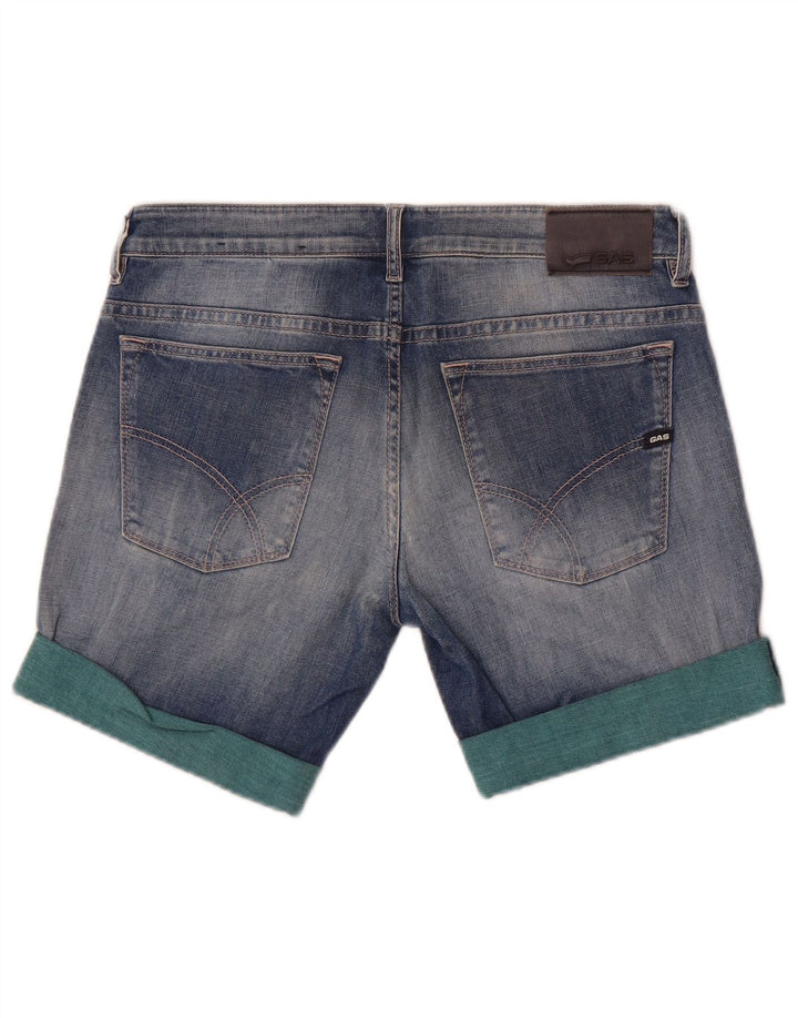 Gas Womens Anders Denim Shorts W32 Grande Algodão Azul