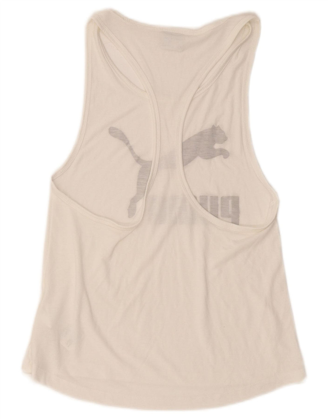Puma Womens Graphic Vest Top UK 10 Pequeno Poliéster Branco