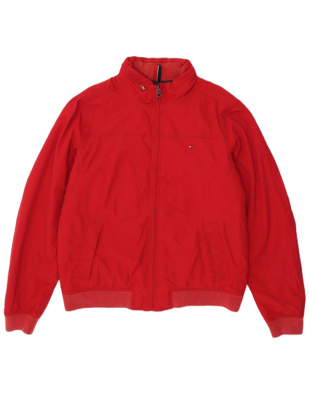 Jaqueta bomber masculina TOMMY HILFIGER com capuz Reino Unido 42 XL vermelho nylon