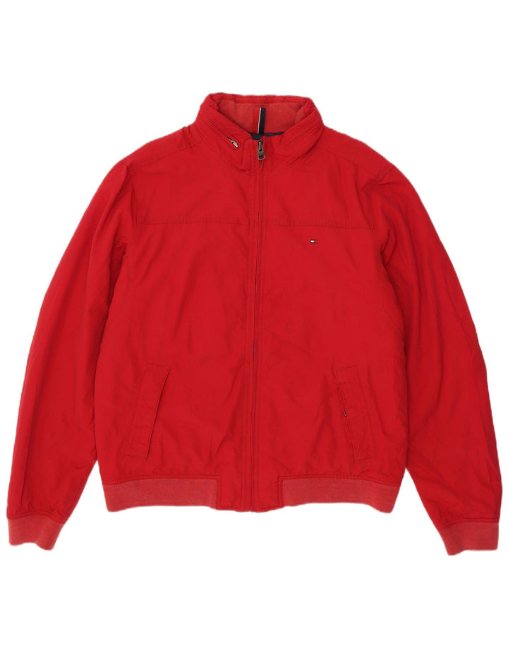 Jaqueta bomber masculina TOMMY HILFIGER com capuz Reino Unido 42 XL vermelho nylon