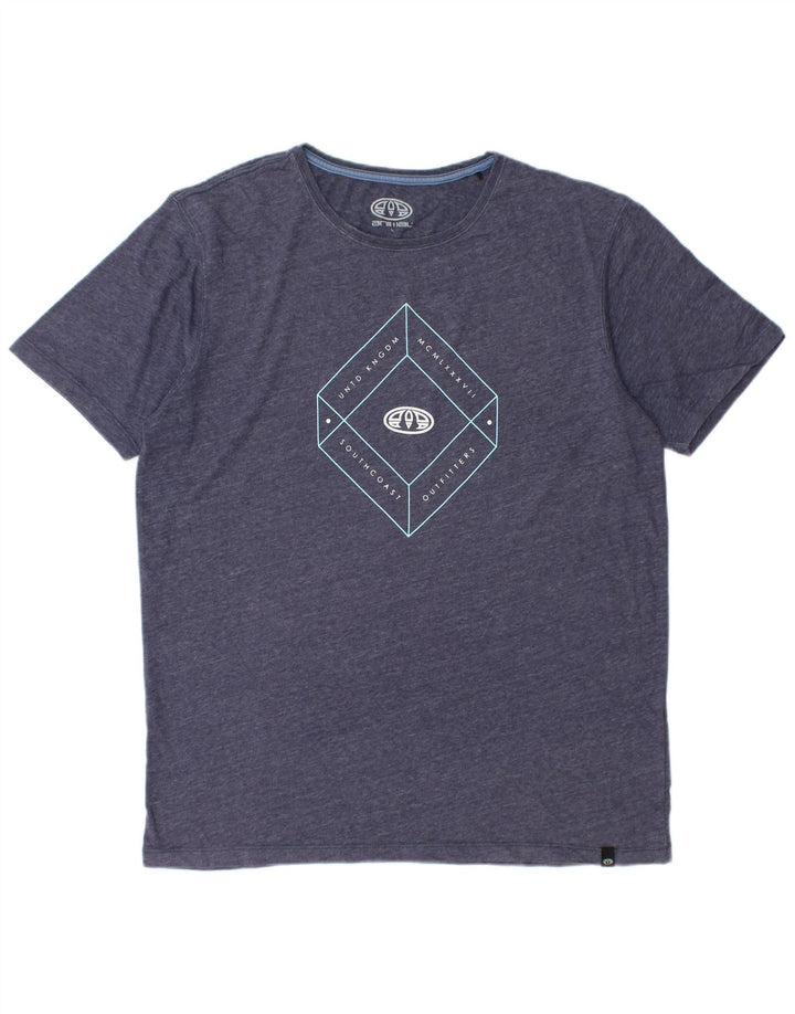 ANIMAL Camiseta masculina gráfica grande poliéster azul marinho