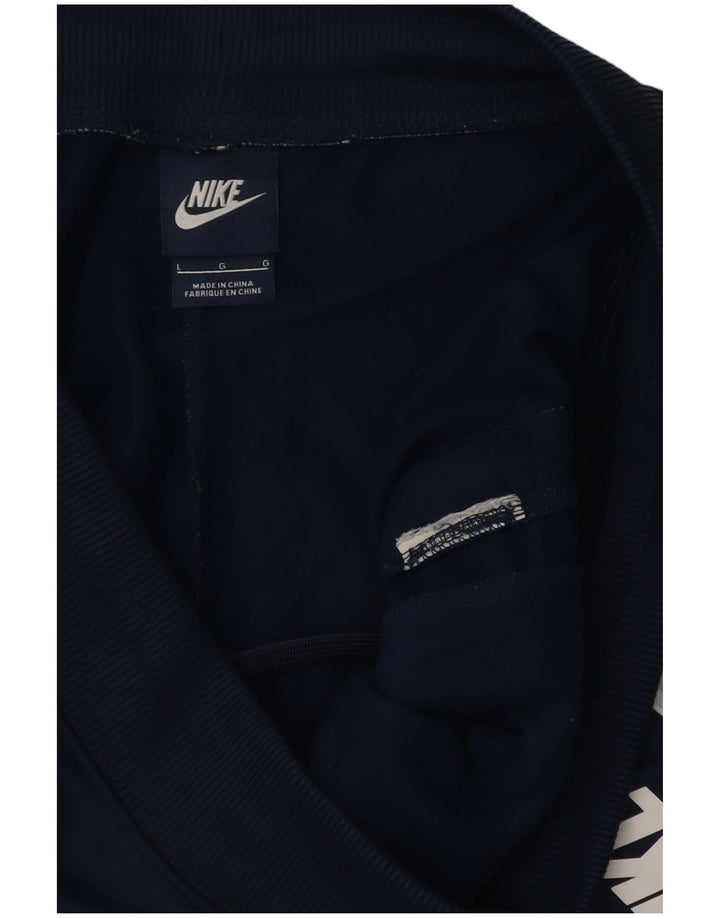 Calça de treino masculina Nike Joggers grande azul marinho colorblock poliéster