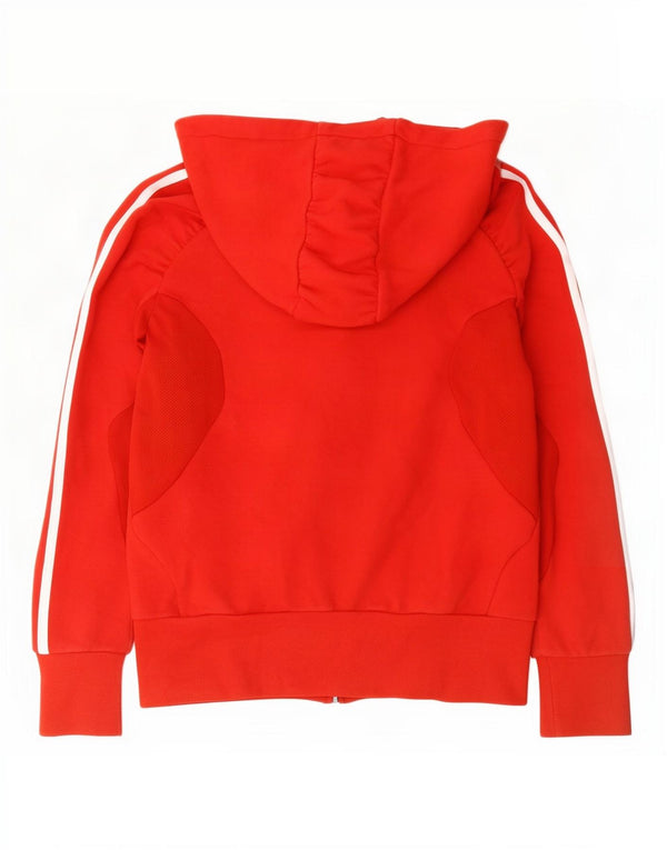 Suéter feminino Adidas Climalite Graphic Zip com capuz Reino Unido 12 algodão vermelho médio