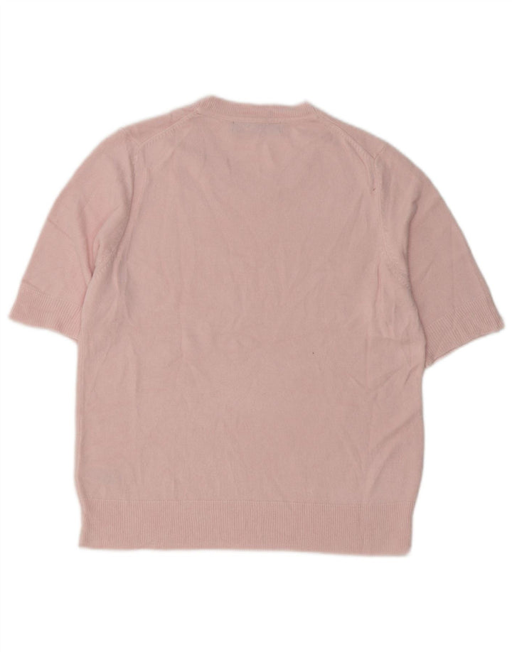 Suéter feminino Marks & Spencer com gola redonda Reino Unido 12 rosa médio