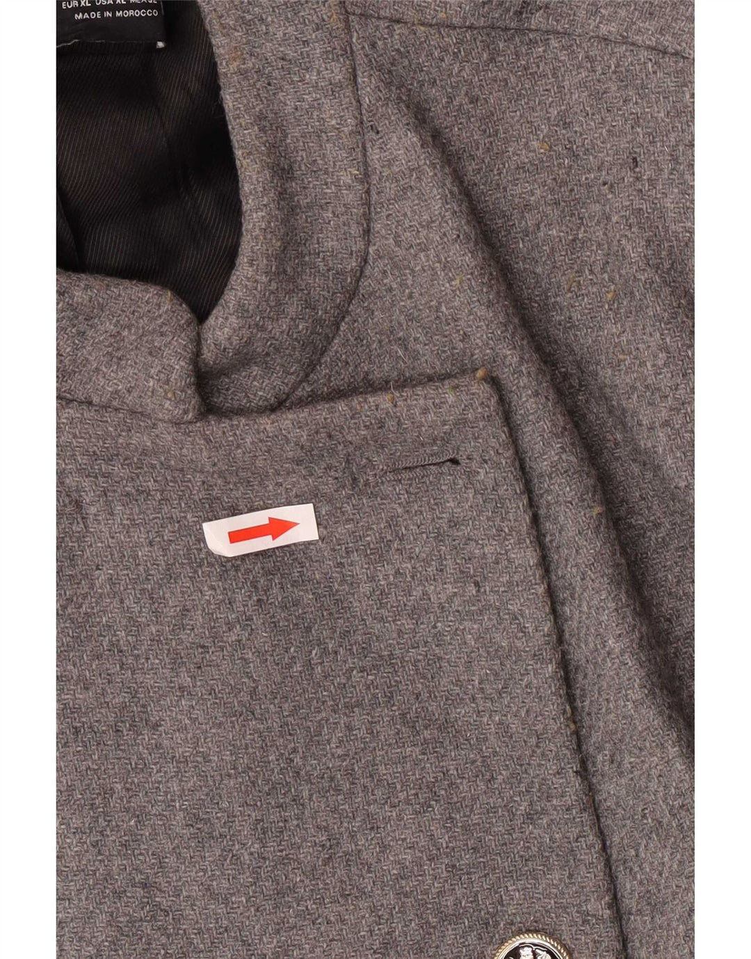 Zara Casaco feminino duplo breasted UK 18 XL Lã cinza