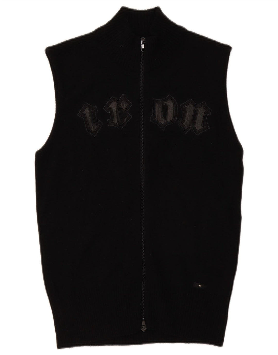 Suéter cardigã feminino sem mangas Energie UK 12 acrílico preto médio