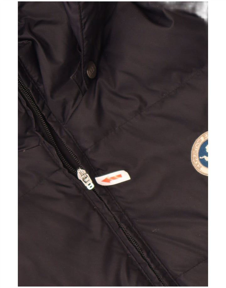 Jaqueta masculina acolchoada com capuz Napapijri UK 38 médio preto