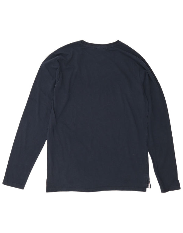 Fila Mens Tennis Graphic Top manga comprida IT 50 algodão azul marinho médio