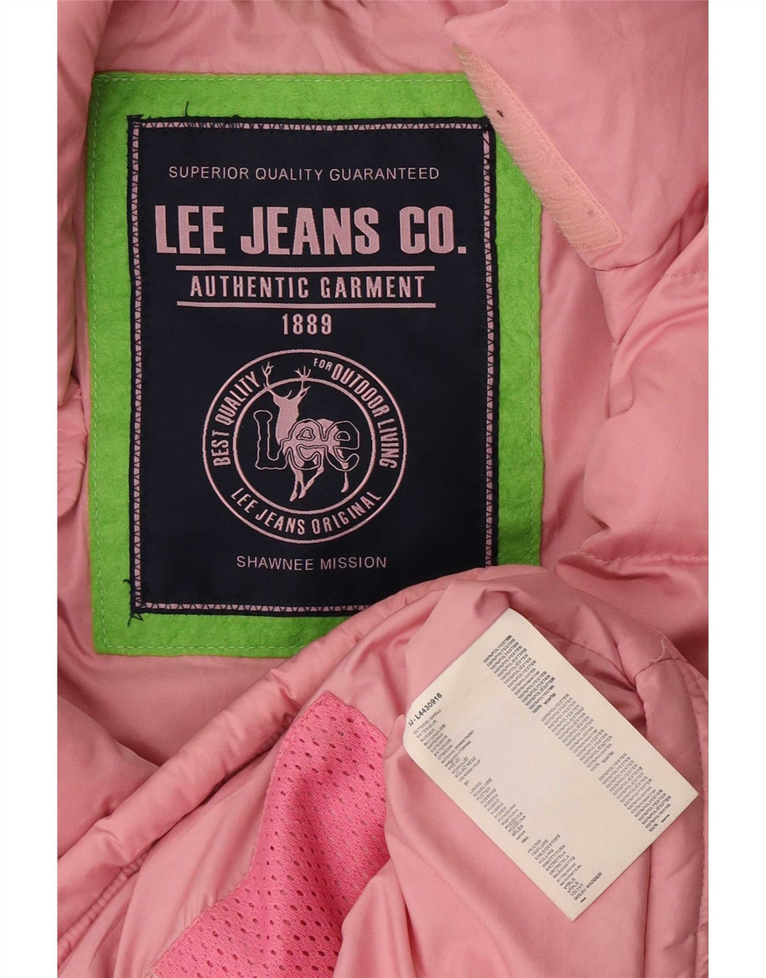 Colete acolchoado feminino Lee UK 16 grande poliéster rosa