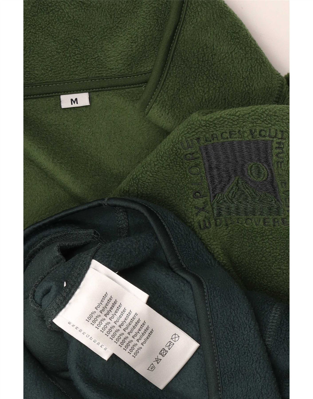 Jumper de lã masculino vintage com zíper e pescoço em poliéster verde médio Colourblock