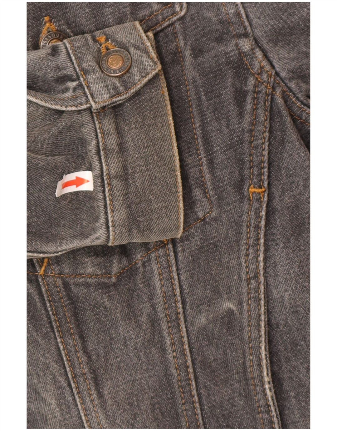 Jaqueta jeans feminina Tavarner UK 14 algodão cinza médio