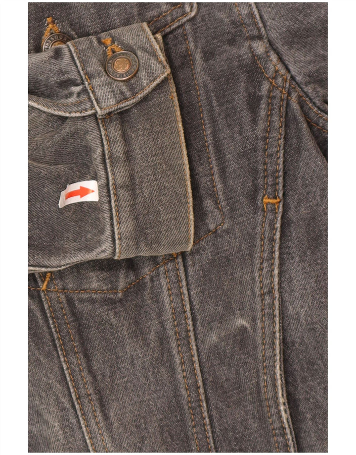 Jaqueta jeans feminina Tavarner UK 14 algodão cinza médio