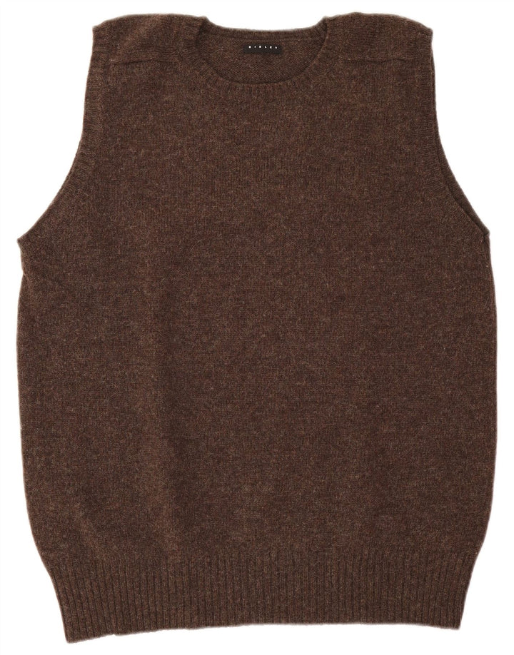 Sisley Mens Vest Tank Top XL Marrom Lã Virgem