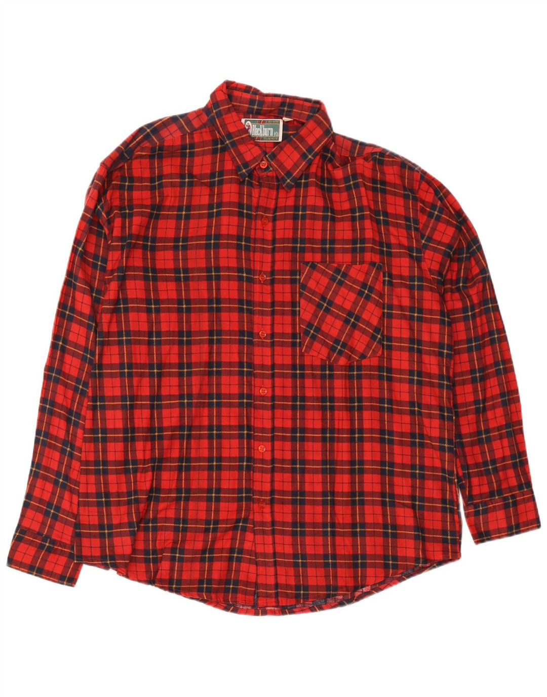 Camisa masculina vintage de flanela 2XL algodão xadrez vermelho