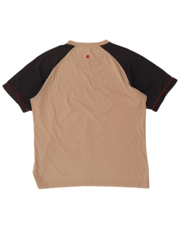 Camiseta masculina gráfica Invicta Top grande algodão colorblock bege