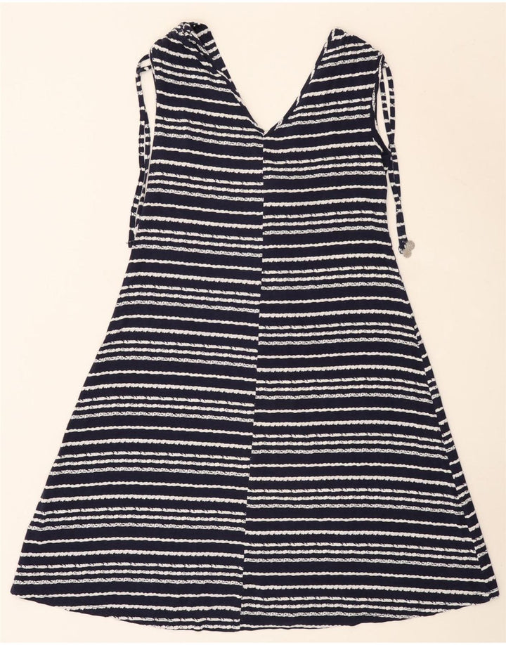 Vestido feminino Marks & Spencer A-Line Reino Unido 10 pequeno listrado azul marinho