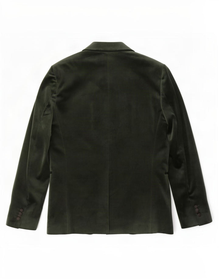 Moncrief Jaqueta blazer masculina de veludo com 1 botão Reino Unido 38 poliéster verde médio