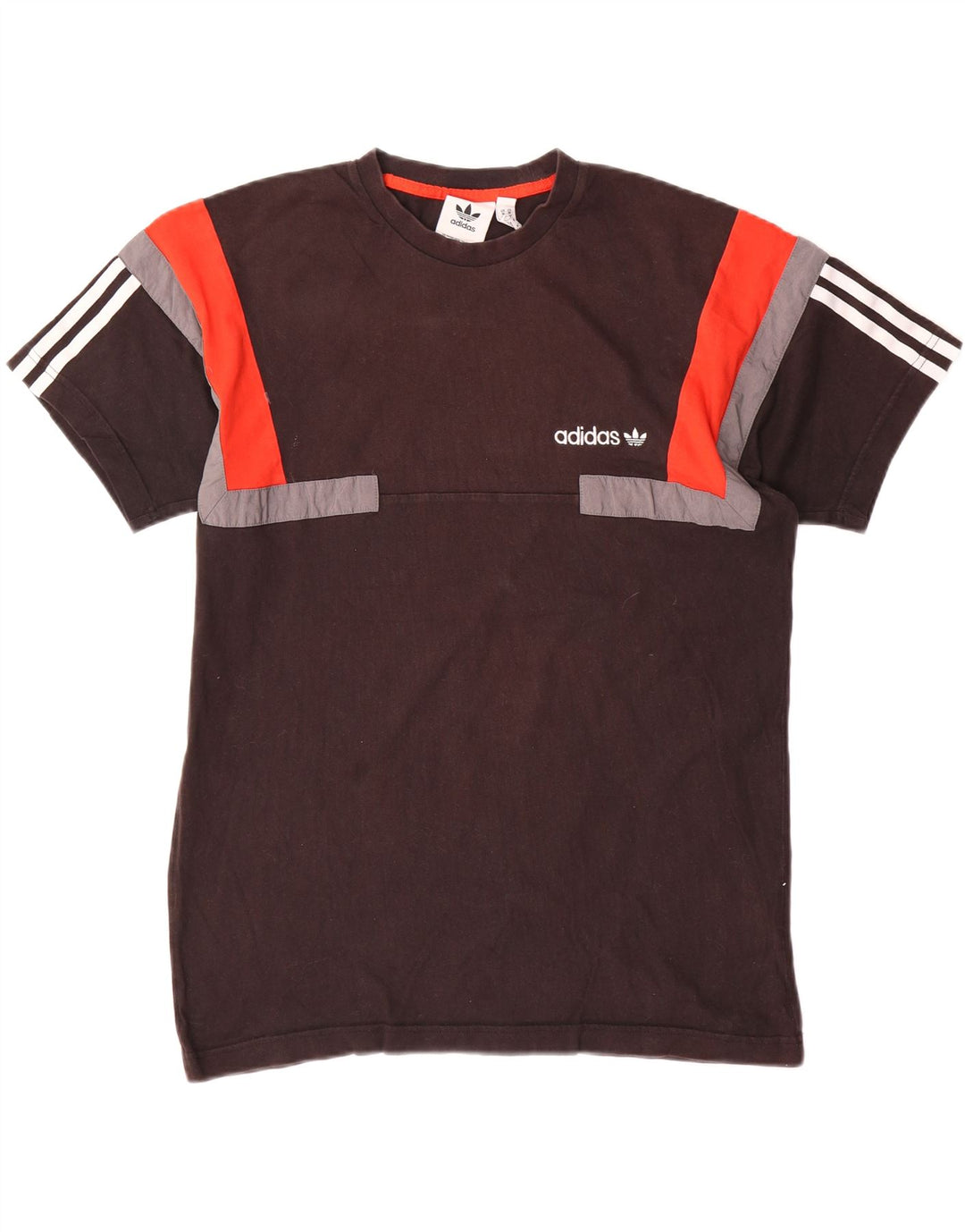 Camiseta masculina Adidas Top médio preto colorblock algodão