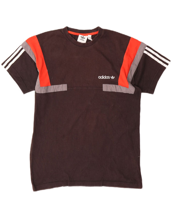 Camiseta masculina Adidas Top médio preto colorblock algodão