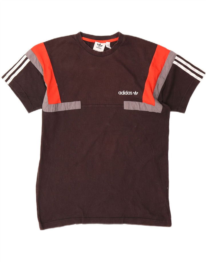 Camiseta masculina Adidas Top médio preto colorblock algodão