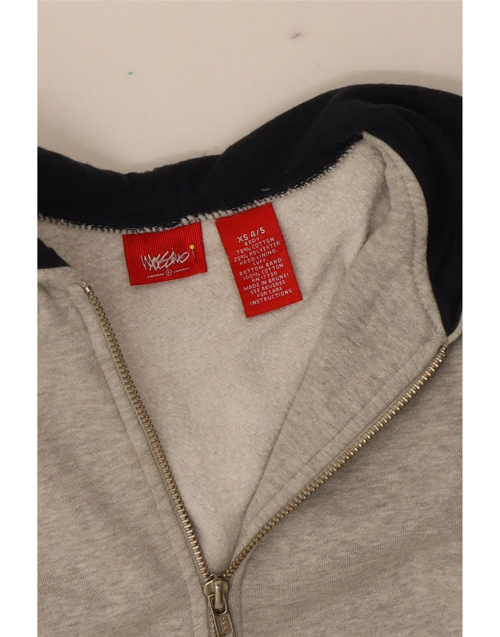 MOSSIMO Boys Graphic Zip Hoodie Sweater 4-5 Years XS  Grey Cotton Vintage Mossimo and Second-Hand Mossimo from Messina Hembry 