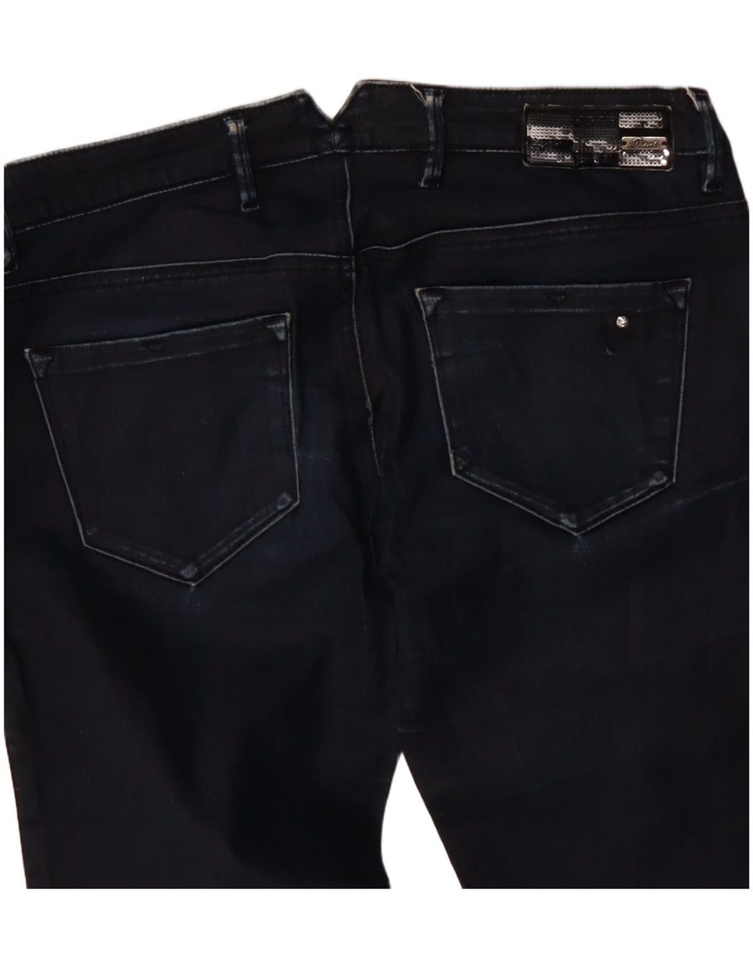 DIESEL Feminino Cherick Slim Tapered Jeans W27 L32 Azul Marinho Algodão