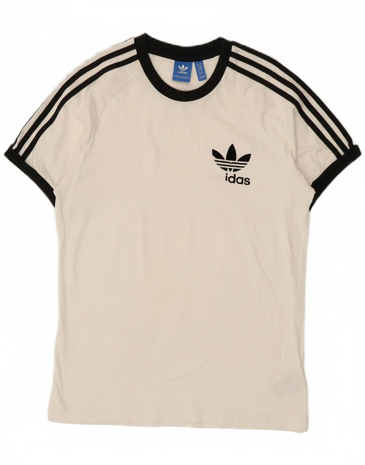 ADIDAS Mens Graphic T-Shirt Top Médio Algodão Branco