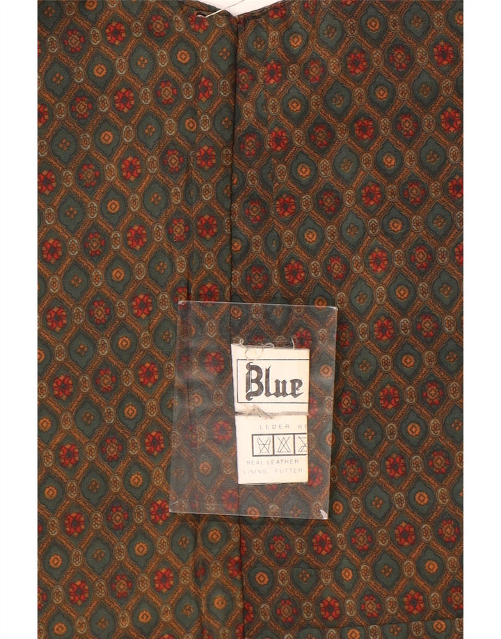 Colete de couro masculino vintage pequeno couro preto