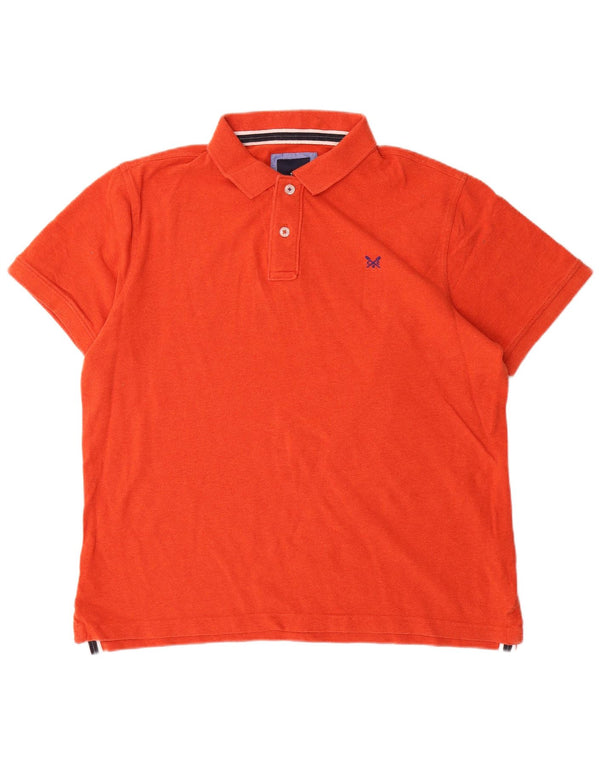 Camisa polo masculina Crew Clothing grande algodão laranja