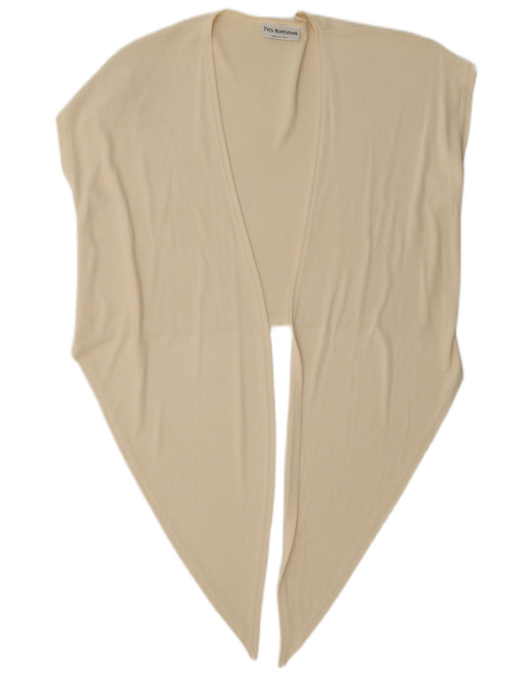 Top Bolero feminino vintage sem mangas UK 16 grande branco