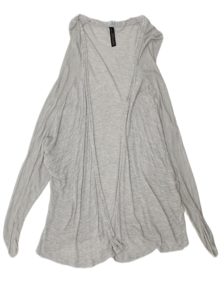 Zara Suéter Cardigan Aberto Feminino Reino Unido 12 Cinza Médio