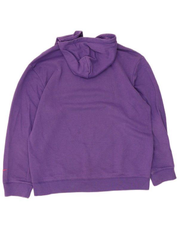 Jumper com capuz gráfico Nike Girls 12-13 anos algodão roxo