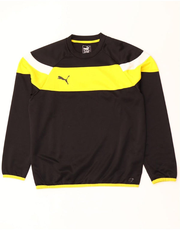 Puma Mens Top Manga Longa Grande Poliéster Colorblock Preto