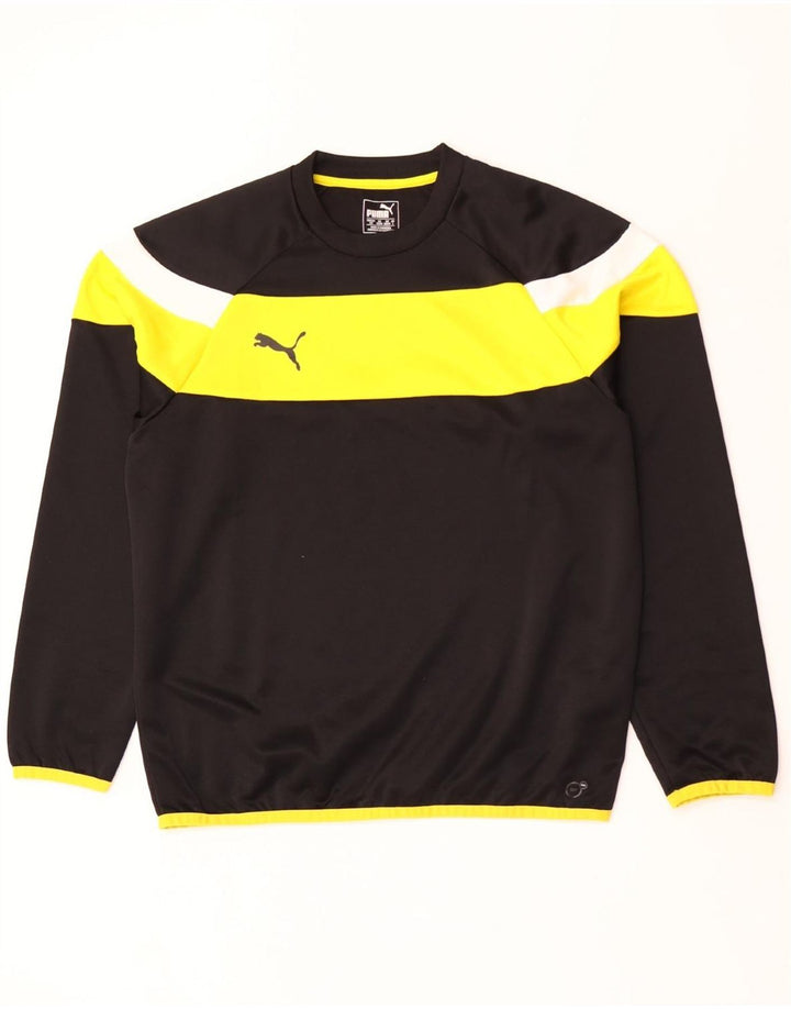 Puma Mens Top Manga Longa Grande Poliéster Colorblock Preto
