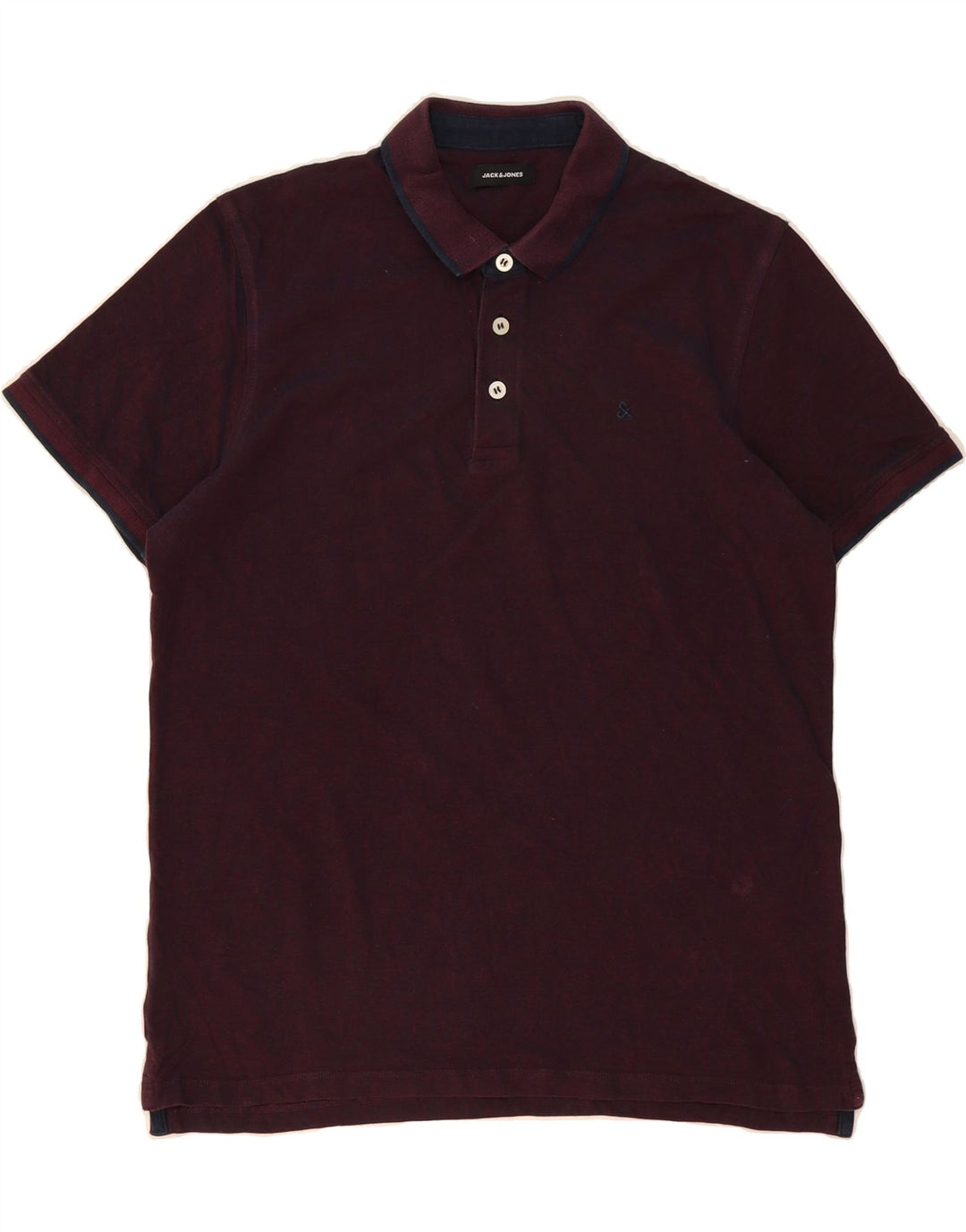 JACK & JONES Mens Polo Shirt XL Burgundy Cotton Vintage Jack & Jones and Second-Hand Jack & Jones from Messina Hembry 