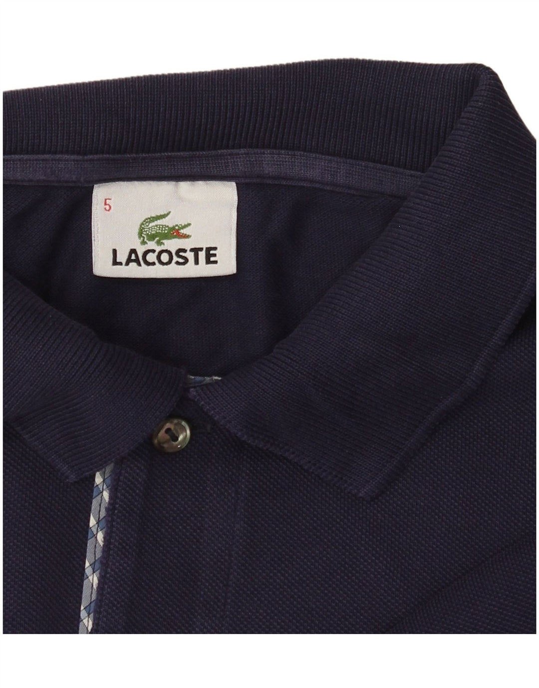 Camisa polo masculina Lacoste tamanho 5 grande azul marinho