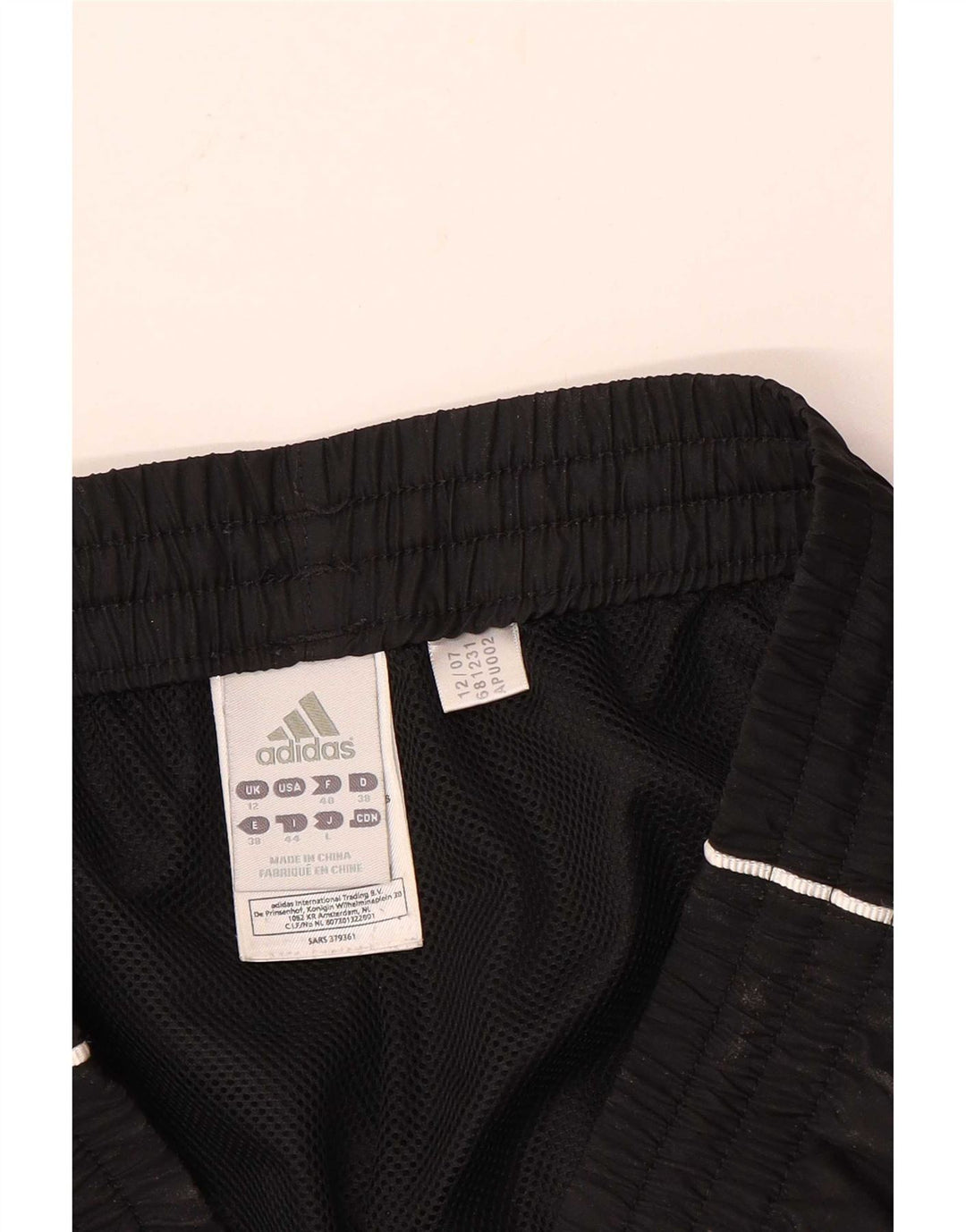 Calça de treino feminina Adidas UK 12 poliéster preto médio
