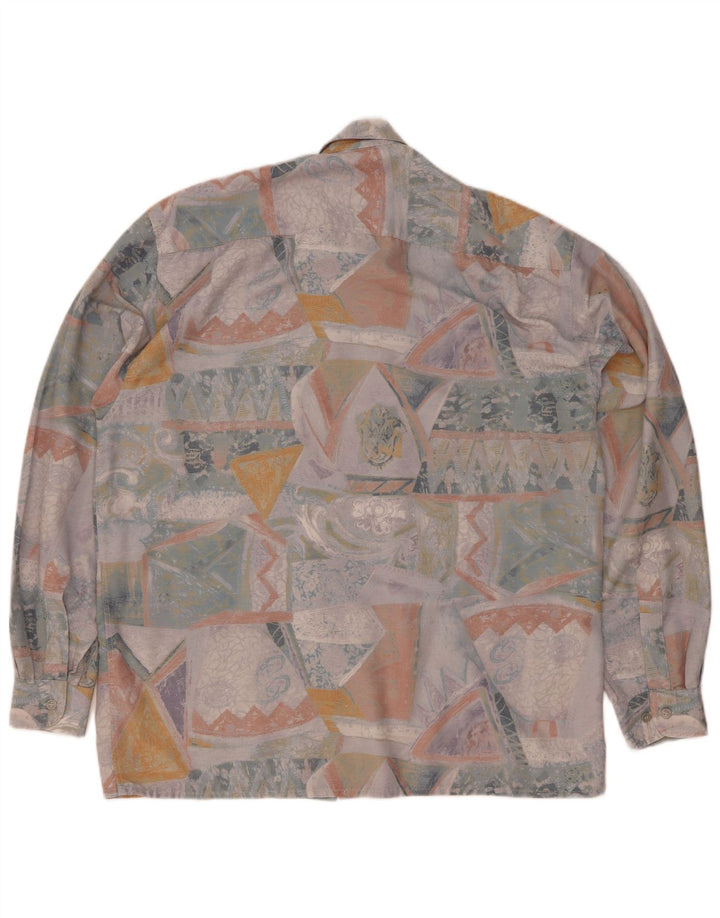 Camisa masculina Conte Massimo com padrão abstrato tamanho 40 médio multicolorido