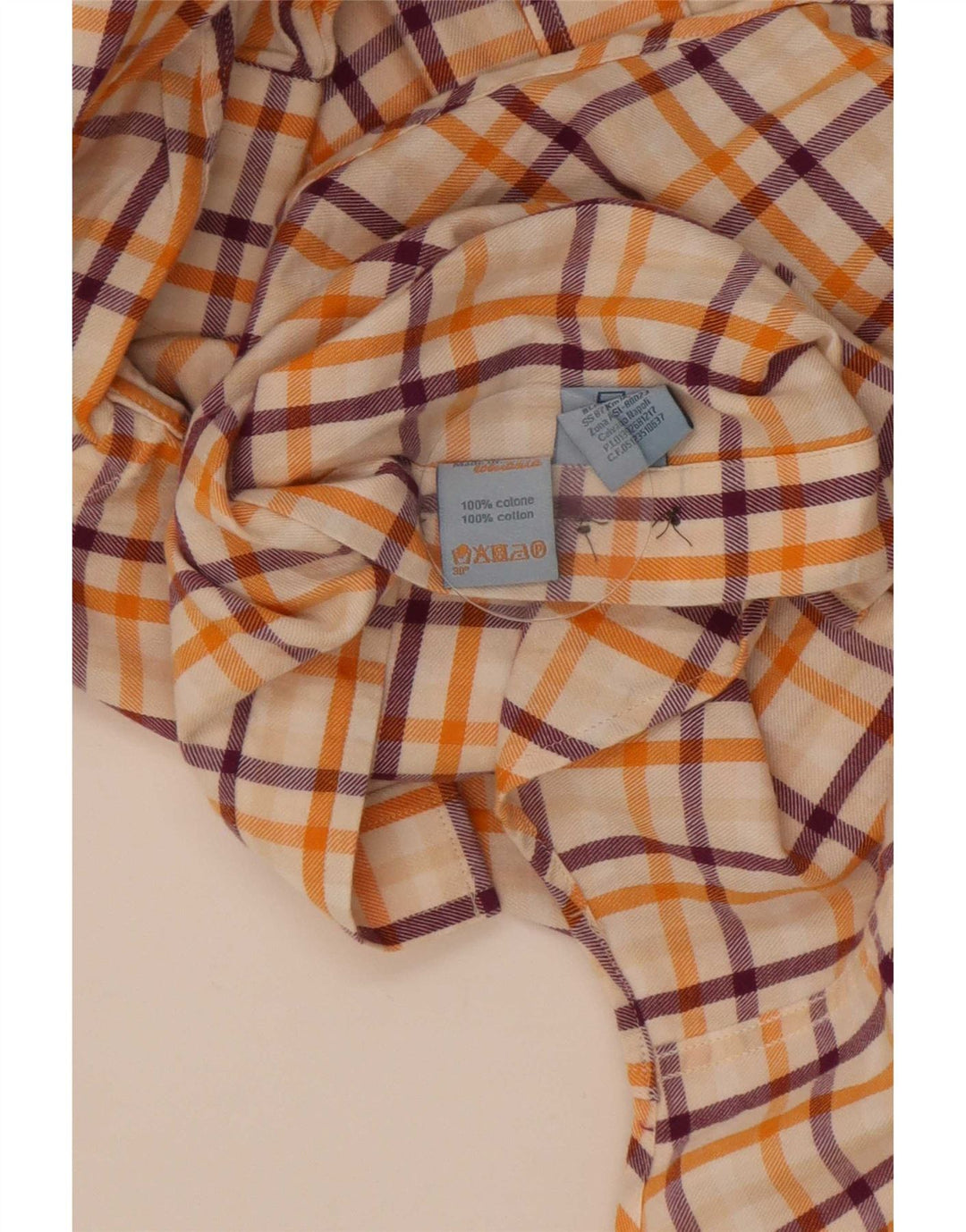 Camisa masculina Harmont & Blaine grande algodão xadrez laranja
