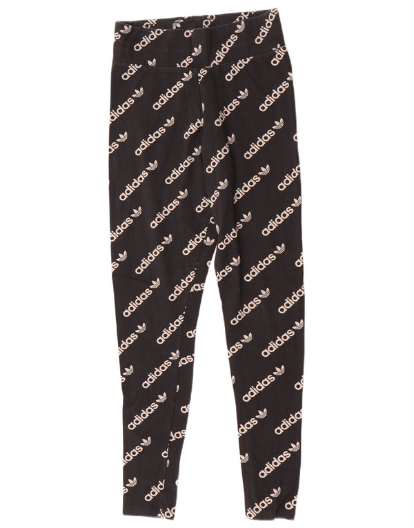 Leggings Adidas Femininas Gráficas UK 12 Médio Algodão Preto