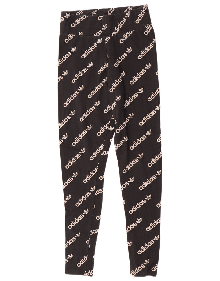 Leggings Adidas Femininas Gráficas UK 12 Médio Algodão Preto