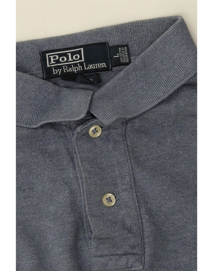 POLO RALPH LAUREN Camisa polo masculina slim fit grande algodão azul