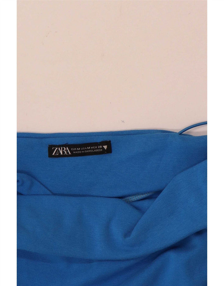 Vestido de verão feminino Zara Reino Unido 12 azul médio