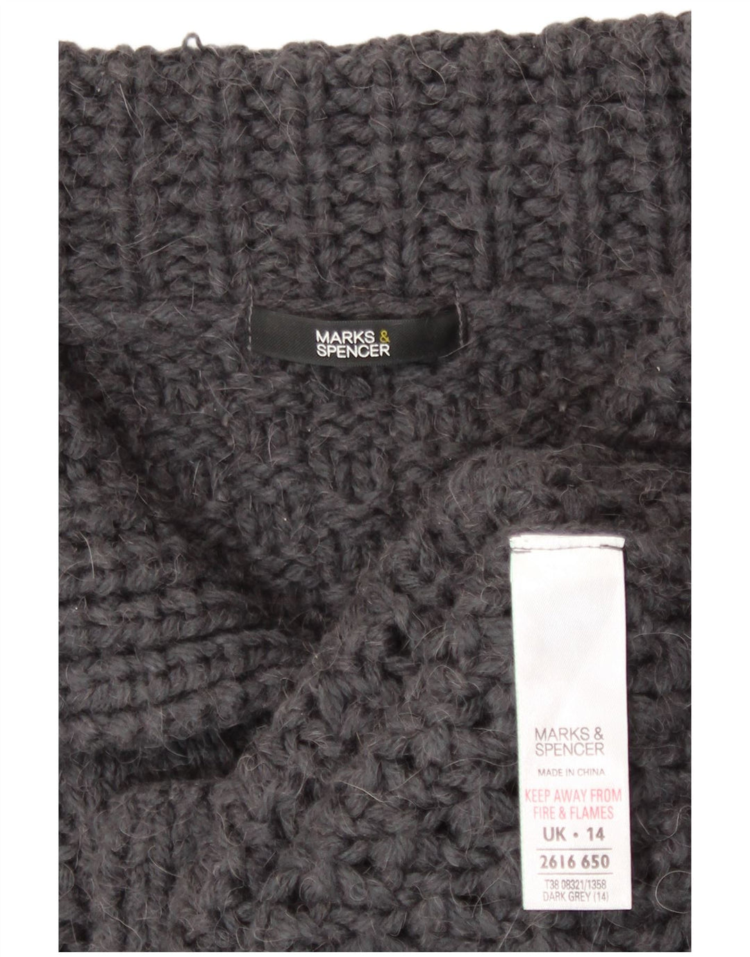 Suéter cardigã feminino Marks & Spencer Reino Unido 14 cinza médio acrílico