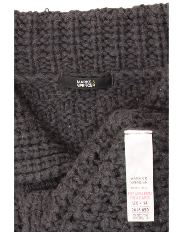 Suéter cardigã feminino Marks & Spencer Reino Unido 14 cinza médio acrílico
