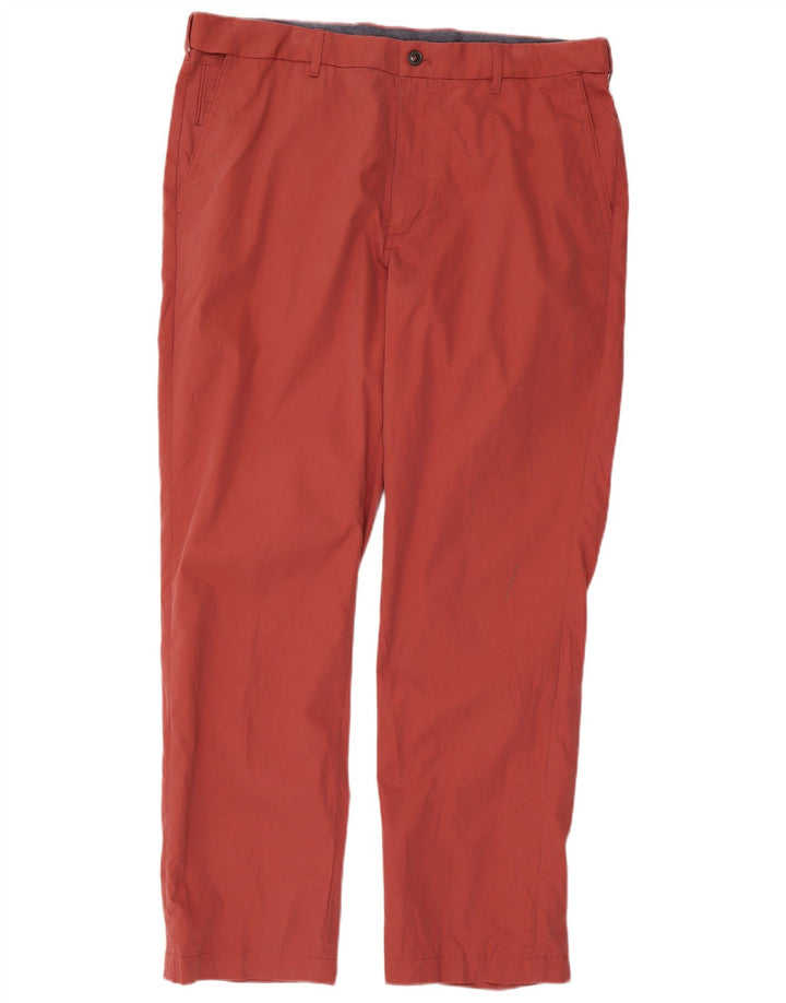 Calça Chino masculina Marks & Spencer Blue Harbor Regular Fit W38 L31 vermelha