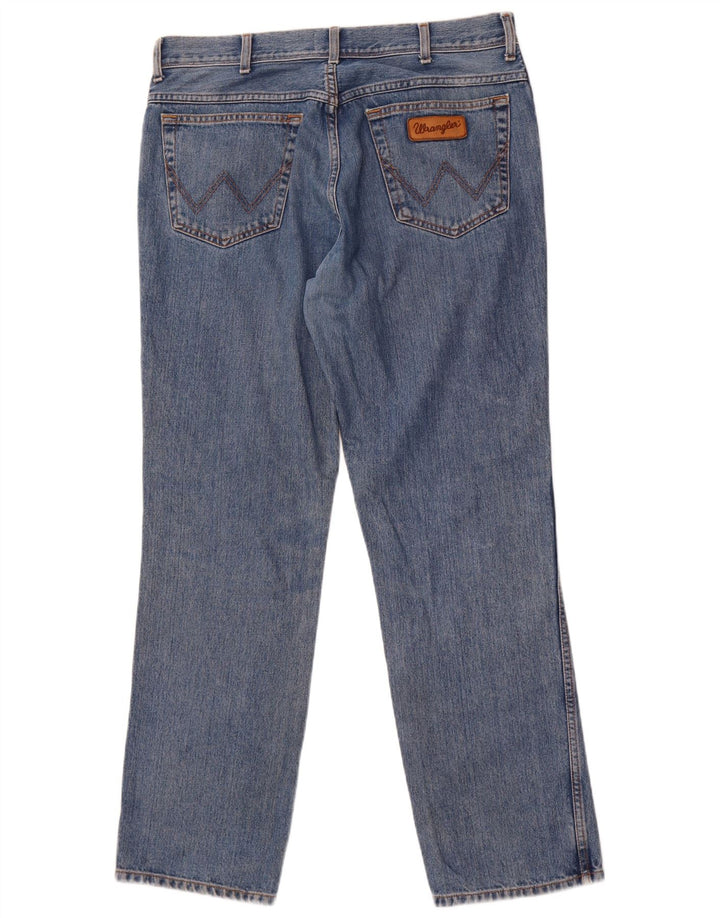 Wrangler Masculino Texas Straight Jeans W36 L32 Azul Algodão