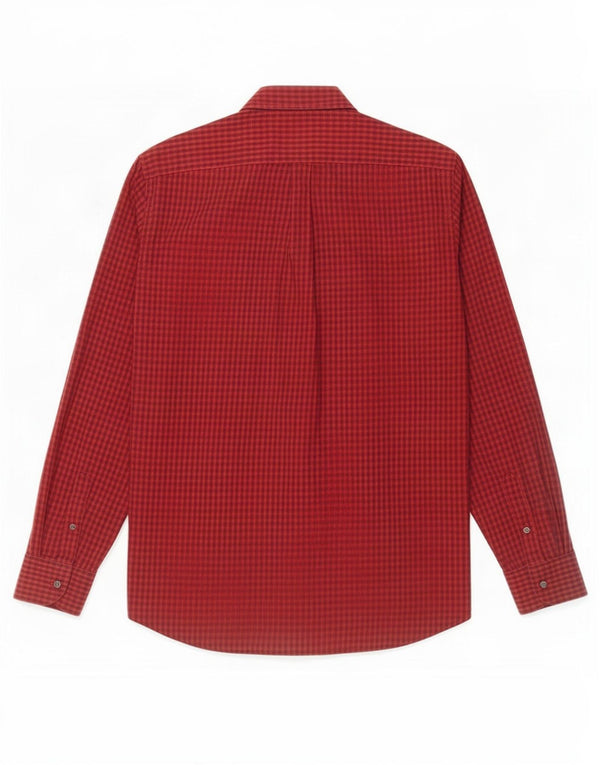 Camisa masculina Harmont & Blaine grande algodão xadrez vermelho